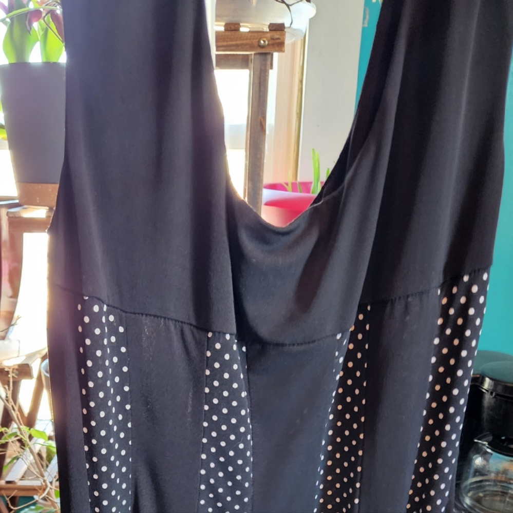 Black polka-dot dress